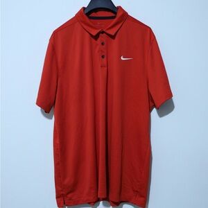 Nike Polo Shirt Mens Size XL Orange Dri-Fit Athletic Performance